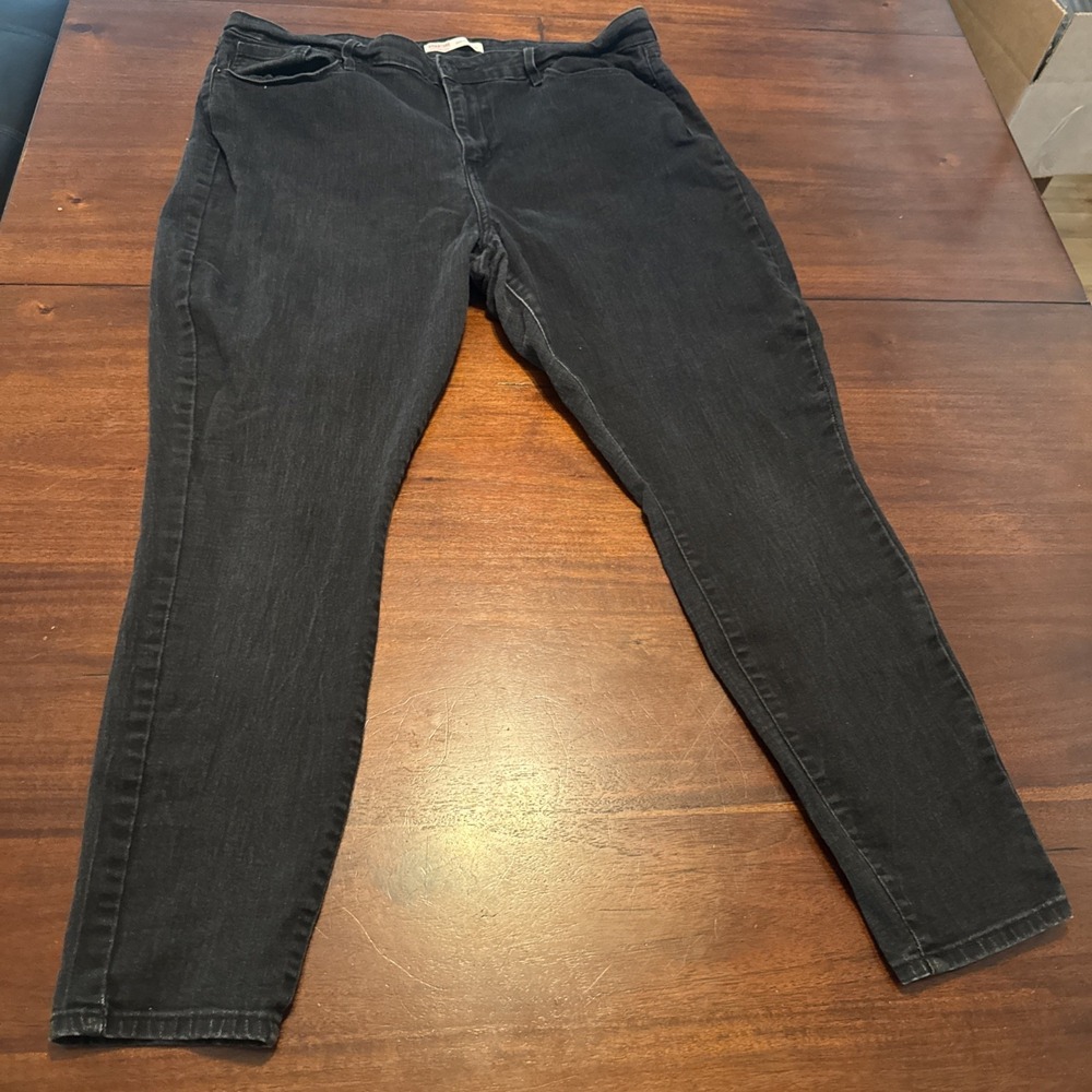 Levi's Signature Plus High Rise‎ Skinny Jeans Black W35 L30 Women's 20M